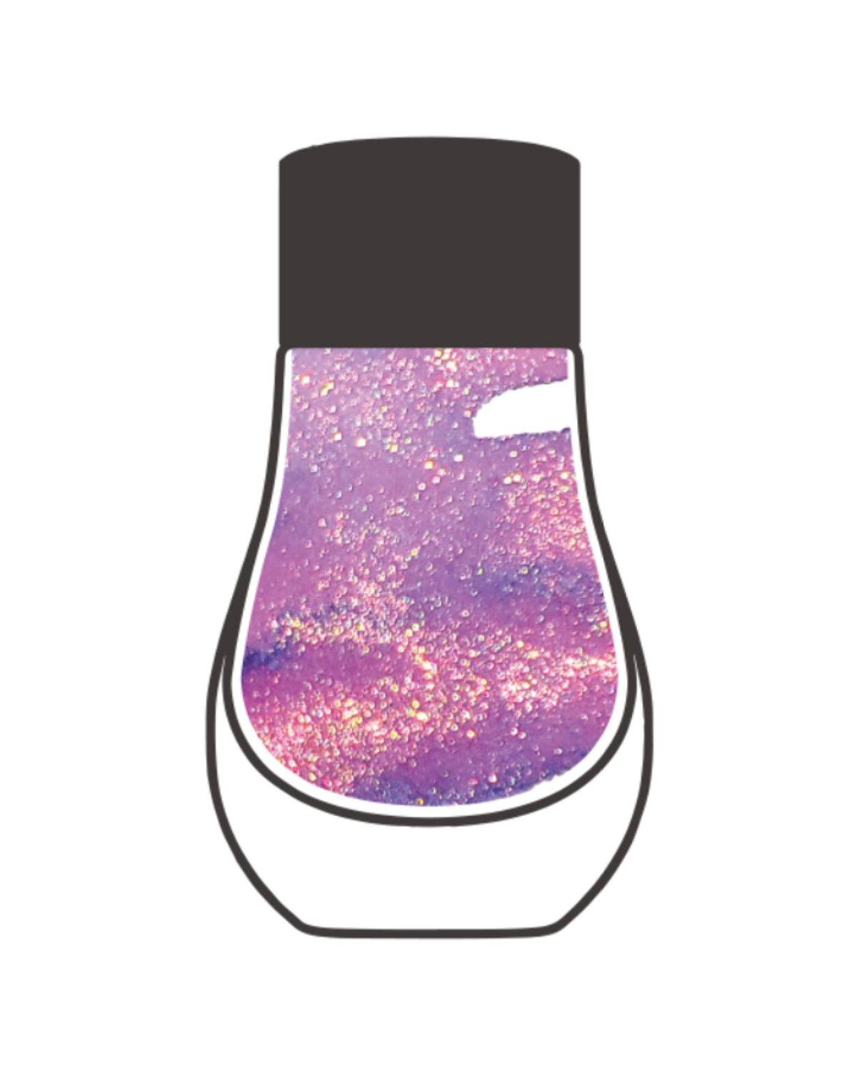 Dominant Industry Perle 020 Coucher de Soleil (Sunset) — Encre Stylo Plume Lavande Douce, Paillettes Dorées & Reflet Métallique Bleu (25ml)