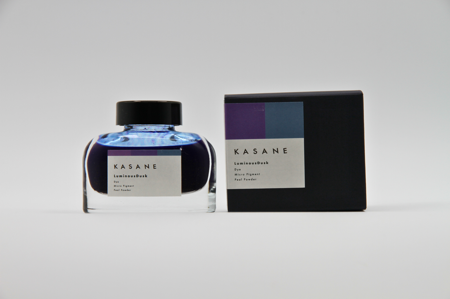 TAG Stationery Kasane Series Luminous Dusk — Dusky Purple-Blue with Gold Shimmer and Expressive Shading Dip Pen & Brush Ink (25ml)