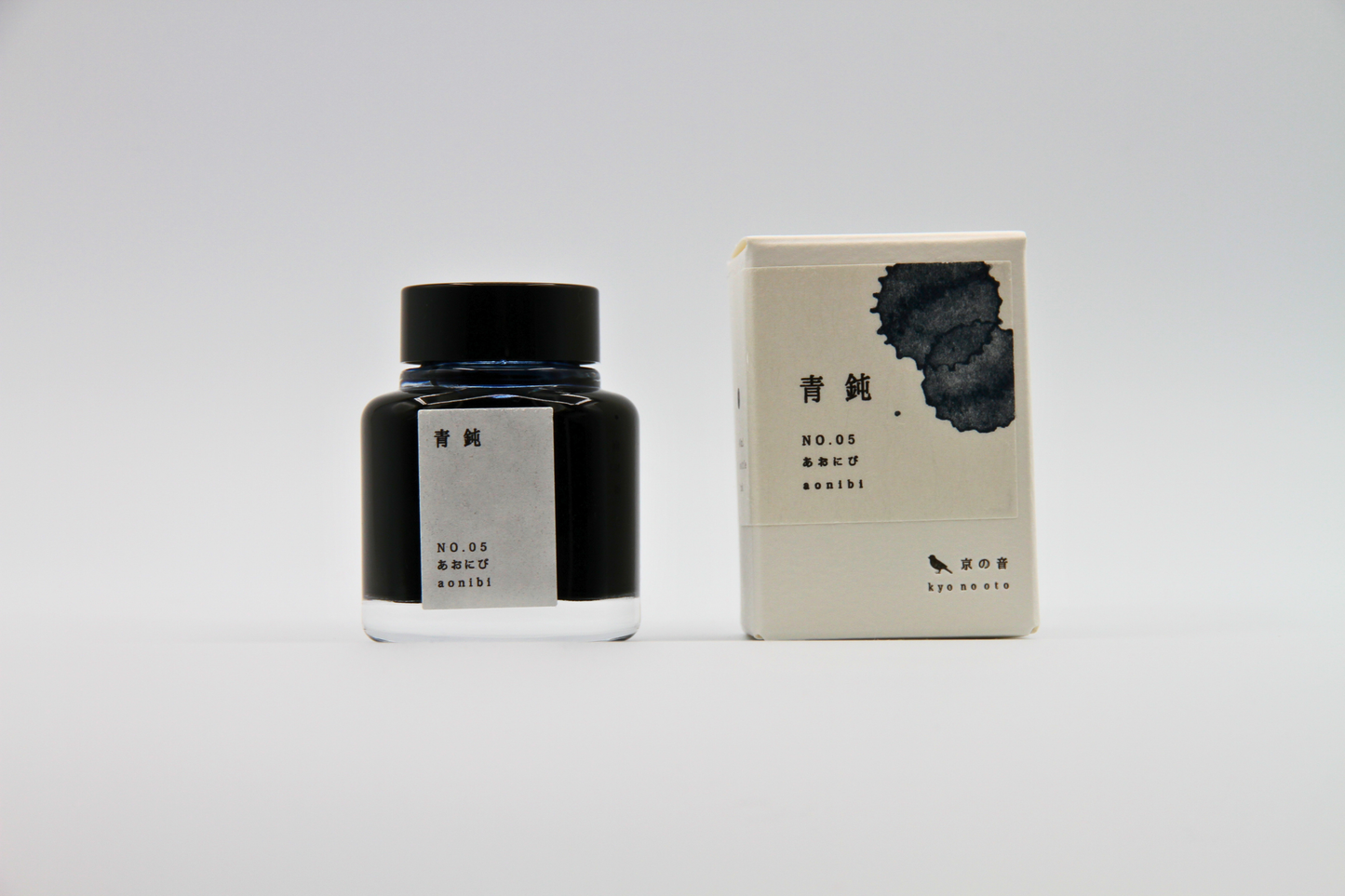 TAG Stationery Kyo No Oto Aonibi (あをにび) — Muted Grey-Blue with Elegant Shading Fountain Pen Ink (40ml)
