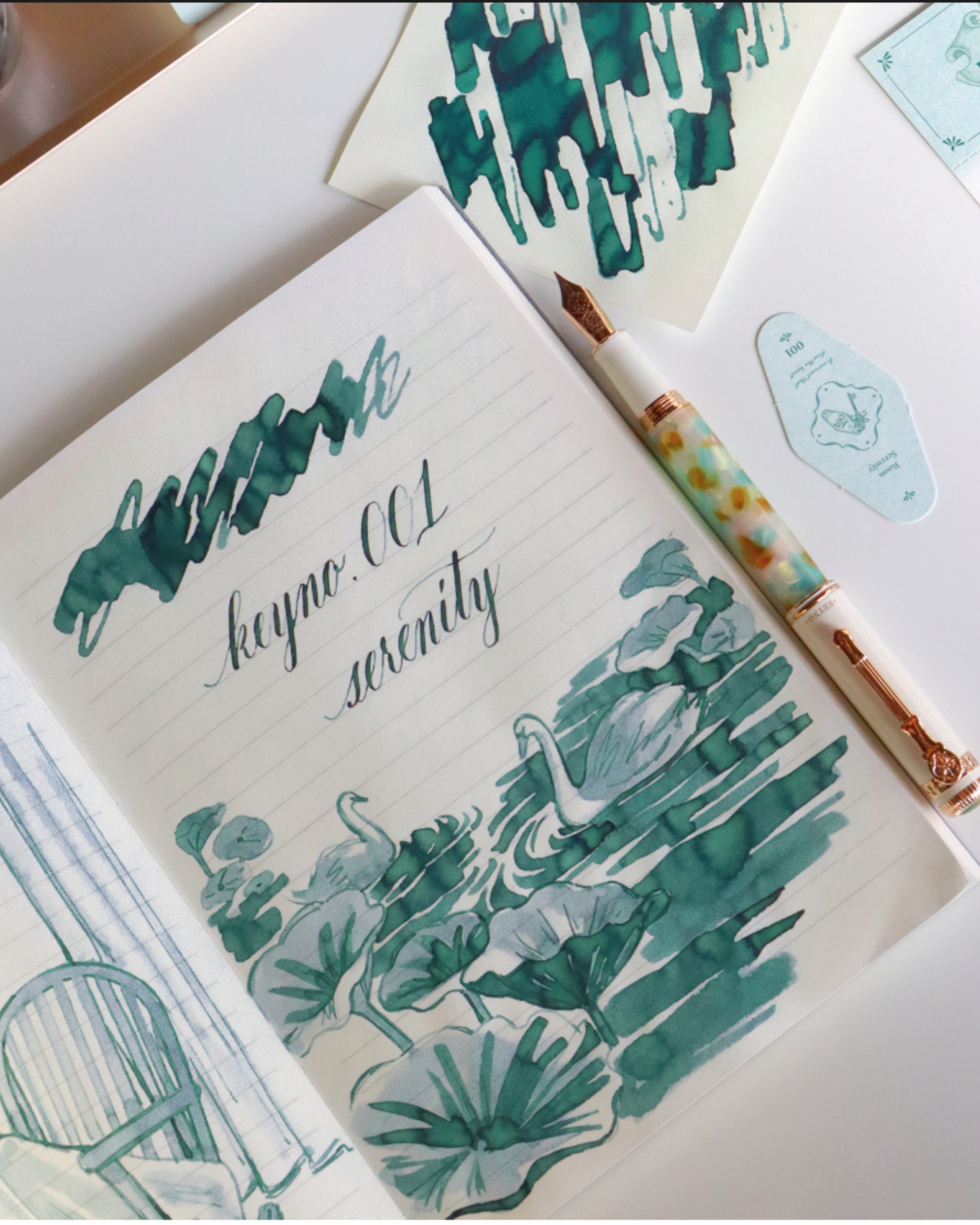 Dominant Industry Keyno Stay.tionery No. 001 Serenity – Fountain Pen & Ink Set
