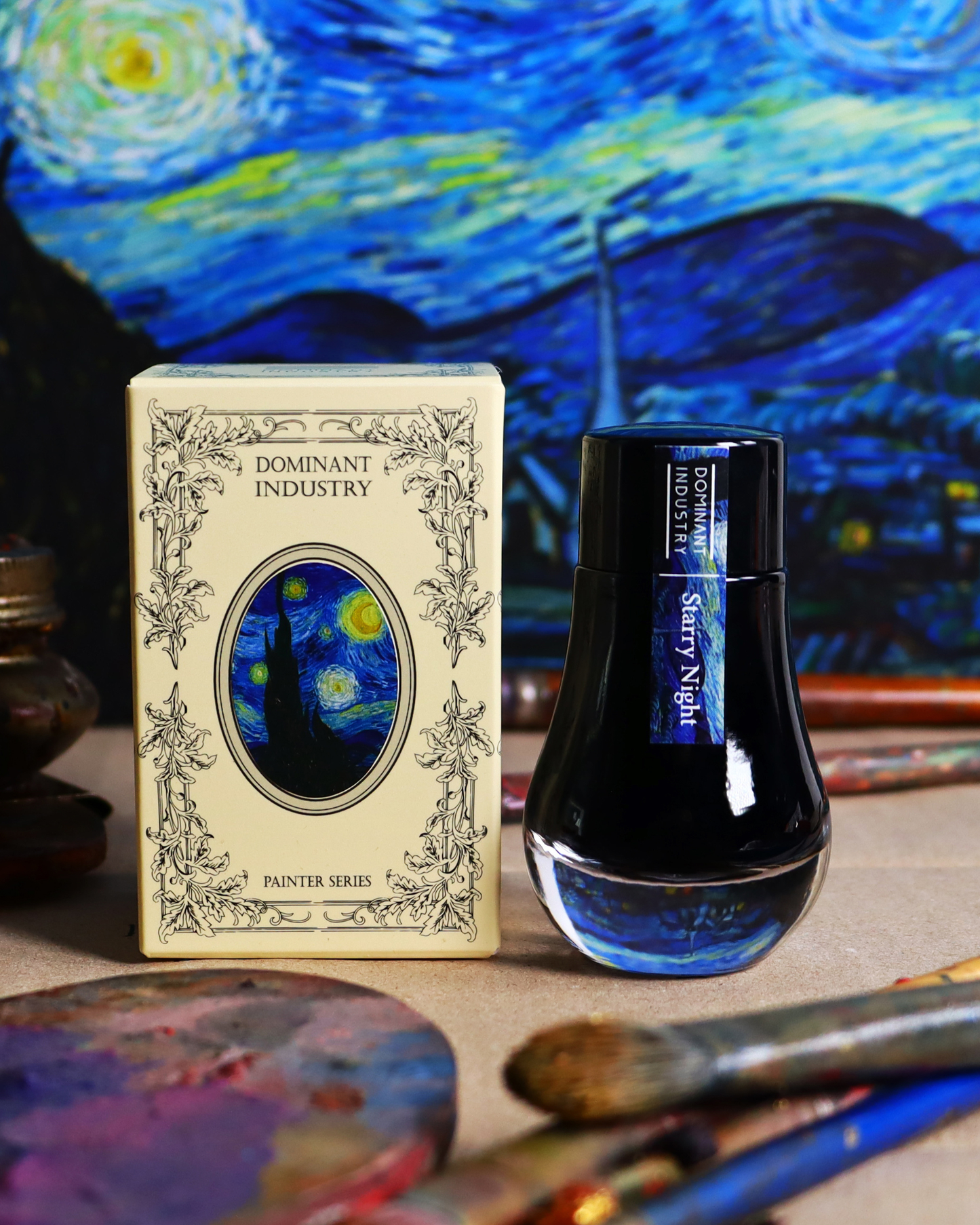 Dominant Industry Pearl 032 Starry Night — Deep Blue, Silver Shimmer & Violet Shading Fountain Pen Ink (25ml)