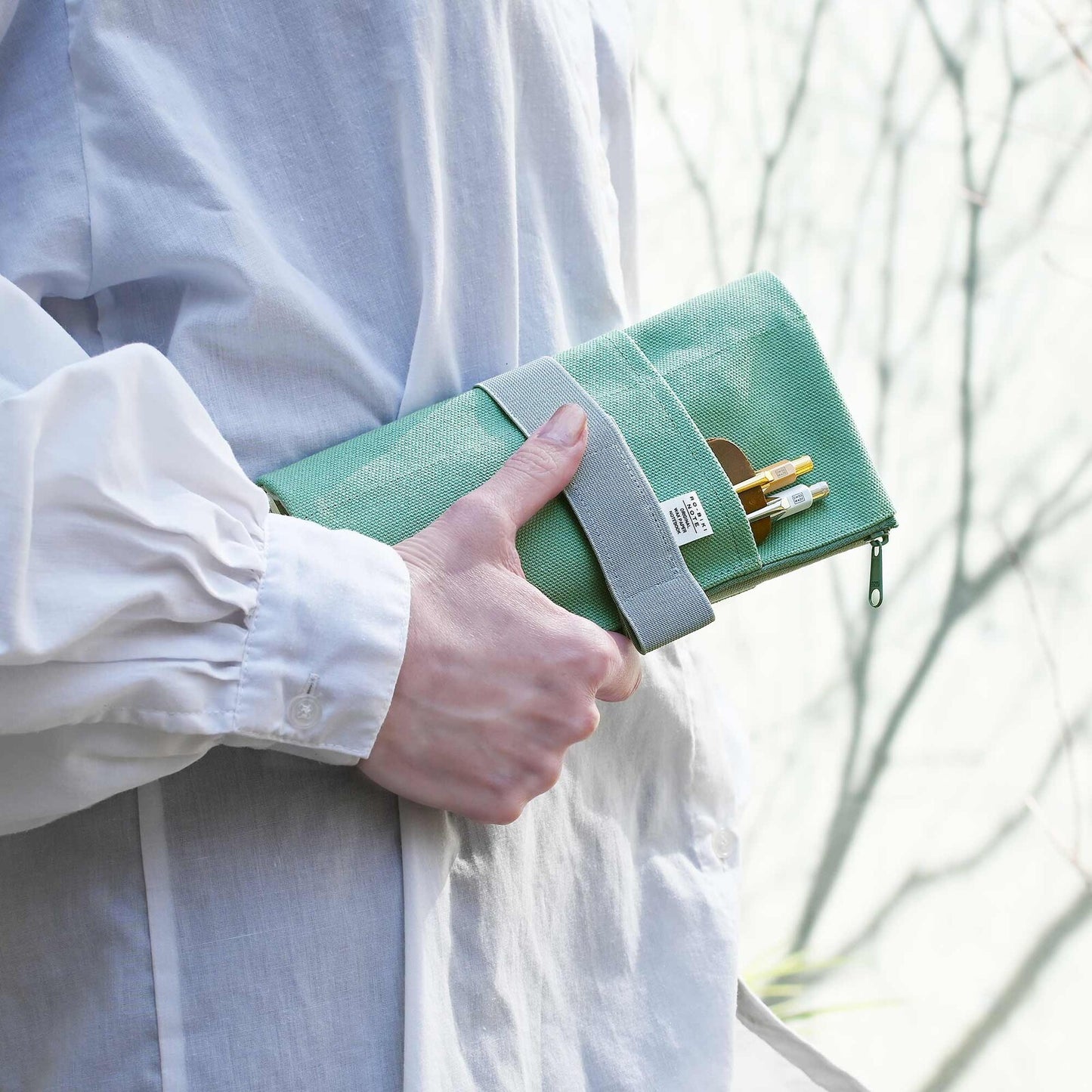 Yamamoto Paper RO-BIKI NOTE - Canvas Cover Vintage Green (GA009) | Accessory