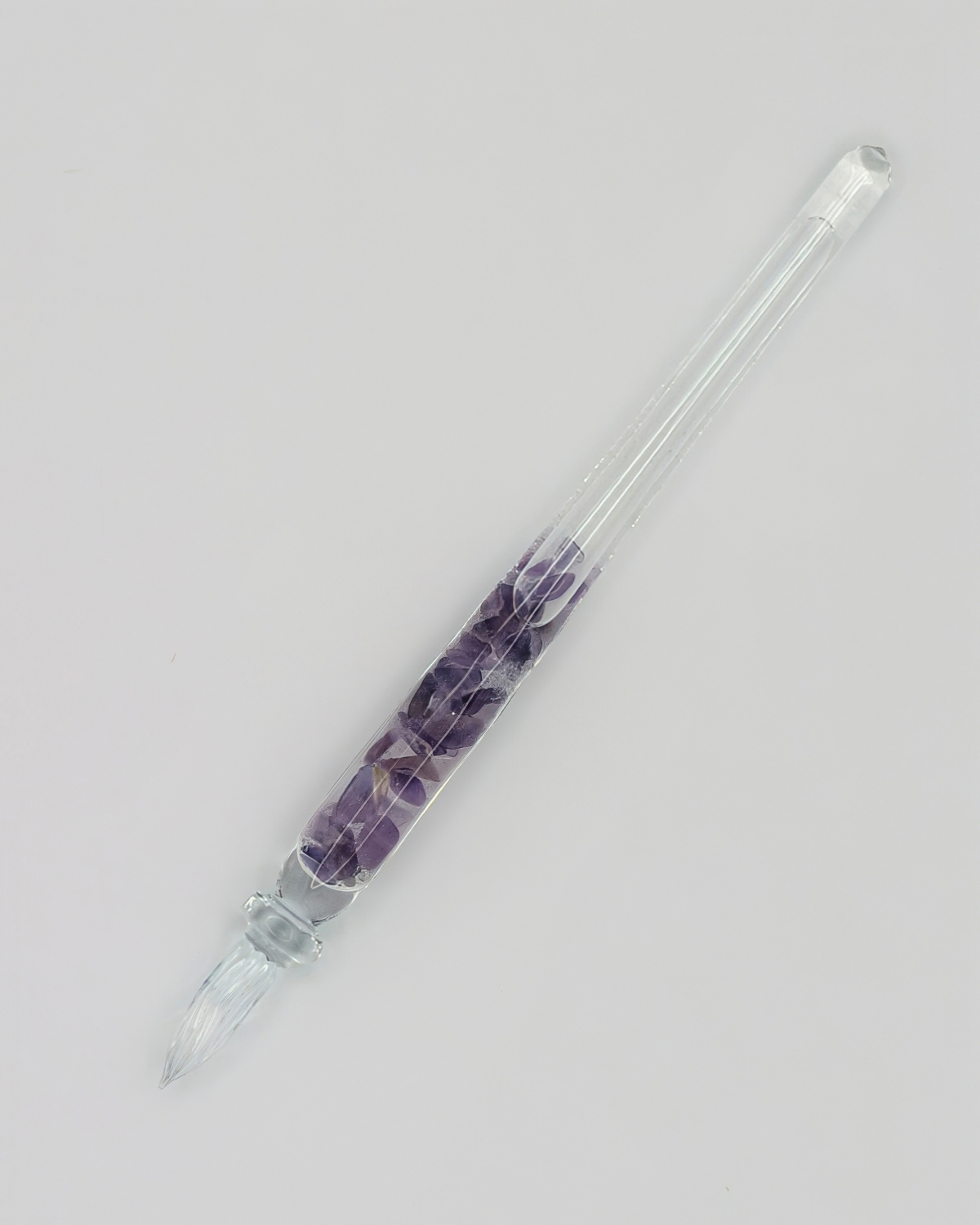 Matsubokkuri - Storm Glass+ Amethyst | Glass Pen