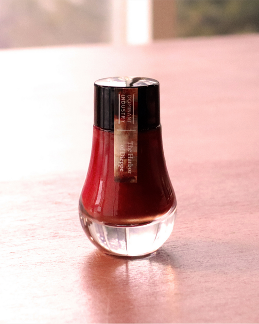 Dominant Industry Perle 029 Le Port de Dieppe — Encre Stylo Plume Brun Doré, Paillettes Dorées (25ml)