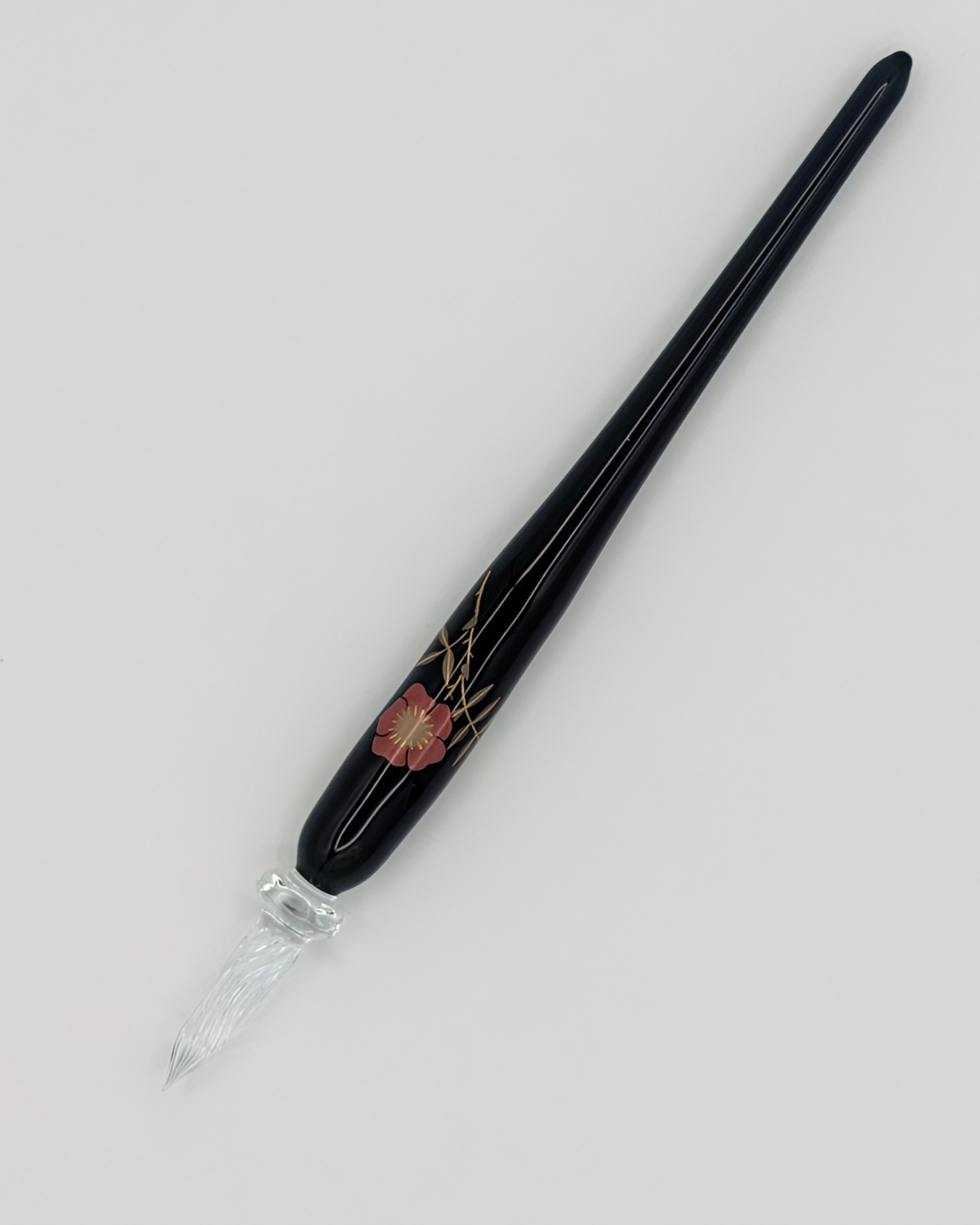 Matsubokkuri - Maki-e Takane-bara (Noir) | Stylo en verre