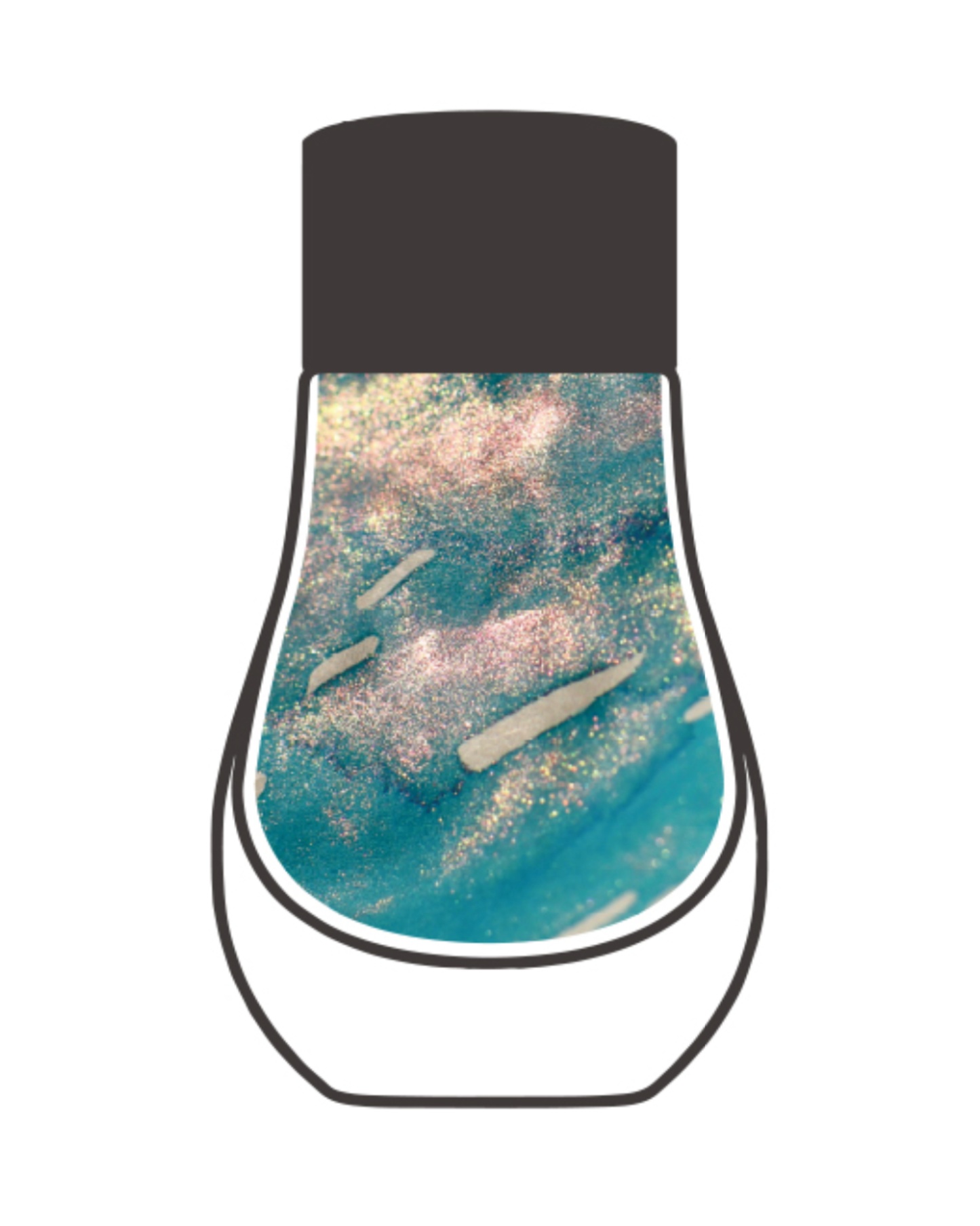 Dominant Industry Pearl 030 Bleuze Hadancourt — Pale Icy Blue, Silver Shimmer Fountain Pen Ink (25ml)