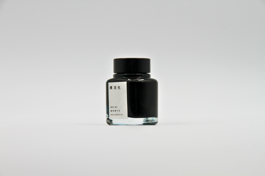 TAG Stationery Kyo No Oto Nurebairo (ぬればいろ) — Deep Blue-Black with Intense Gold-Copper Sheen Fountain Pen Ink (40ml)