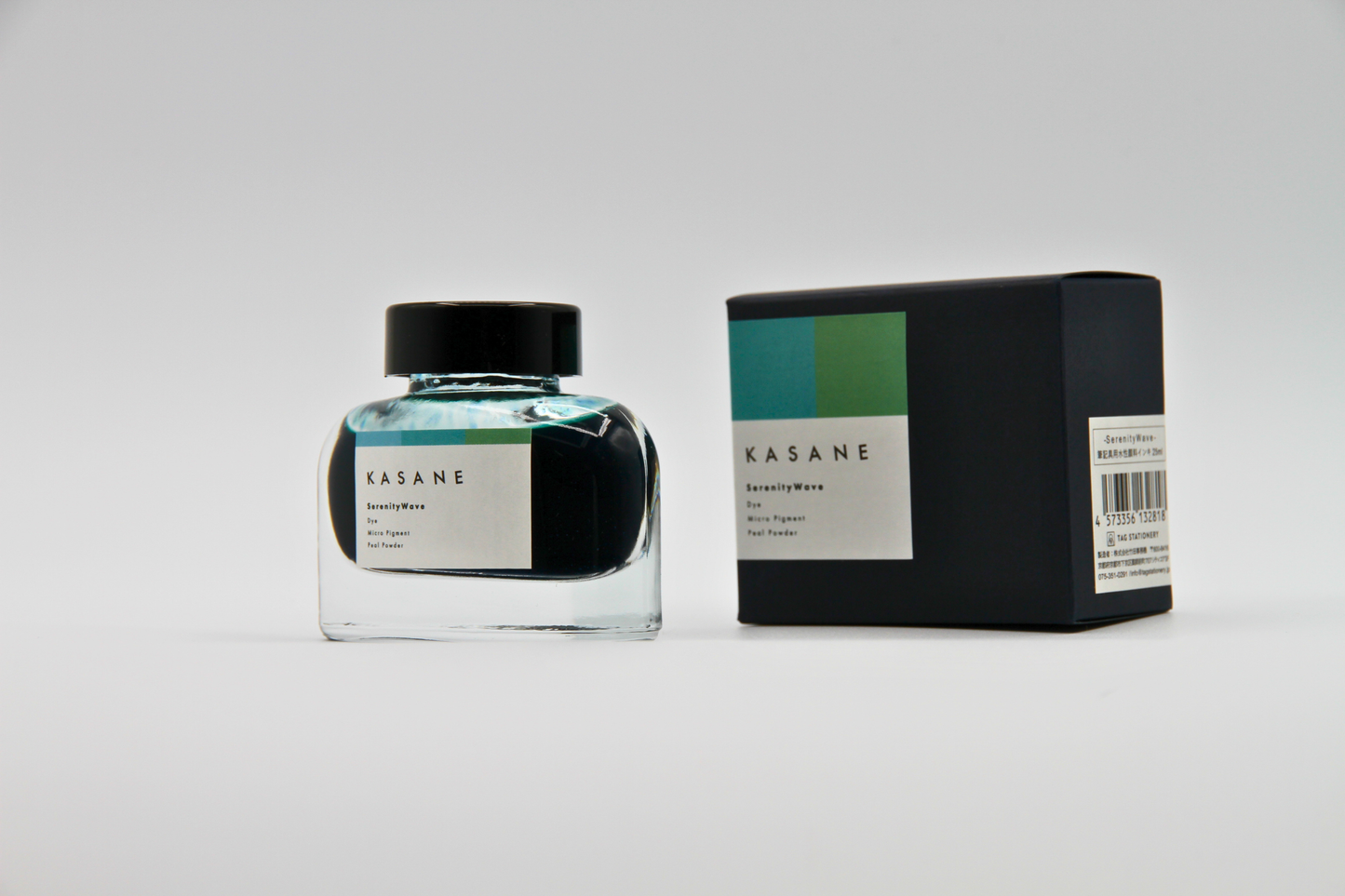 TAG Stationery Kasane Series Serenity Wave — Aqua-Seafoam Blue with Blue Shimmer and Expressive Shading Dip Pen & Brush Ink (25ml)