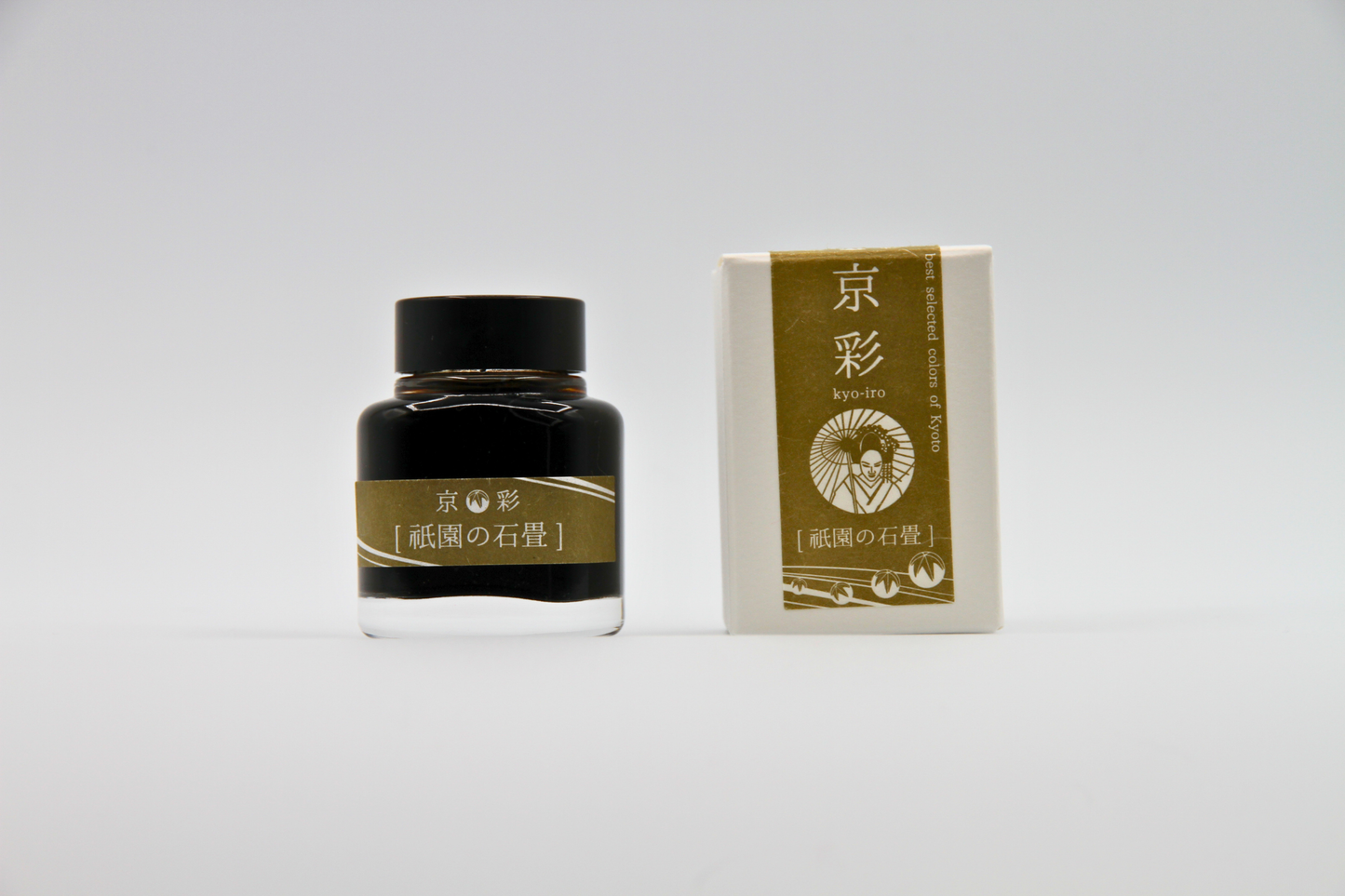 TAG Stationery Kyo Iro Stone Road of Gion (祇園の石畳) — Cool Grey-Brown with Expressive Shading Fountain Pen Ink (40ml)