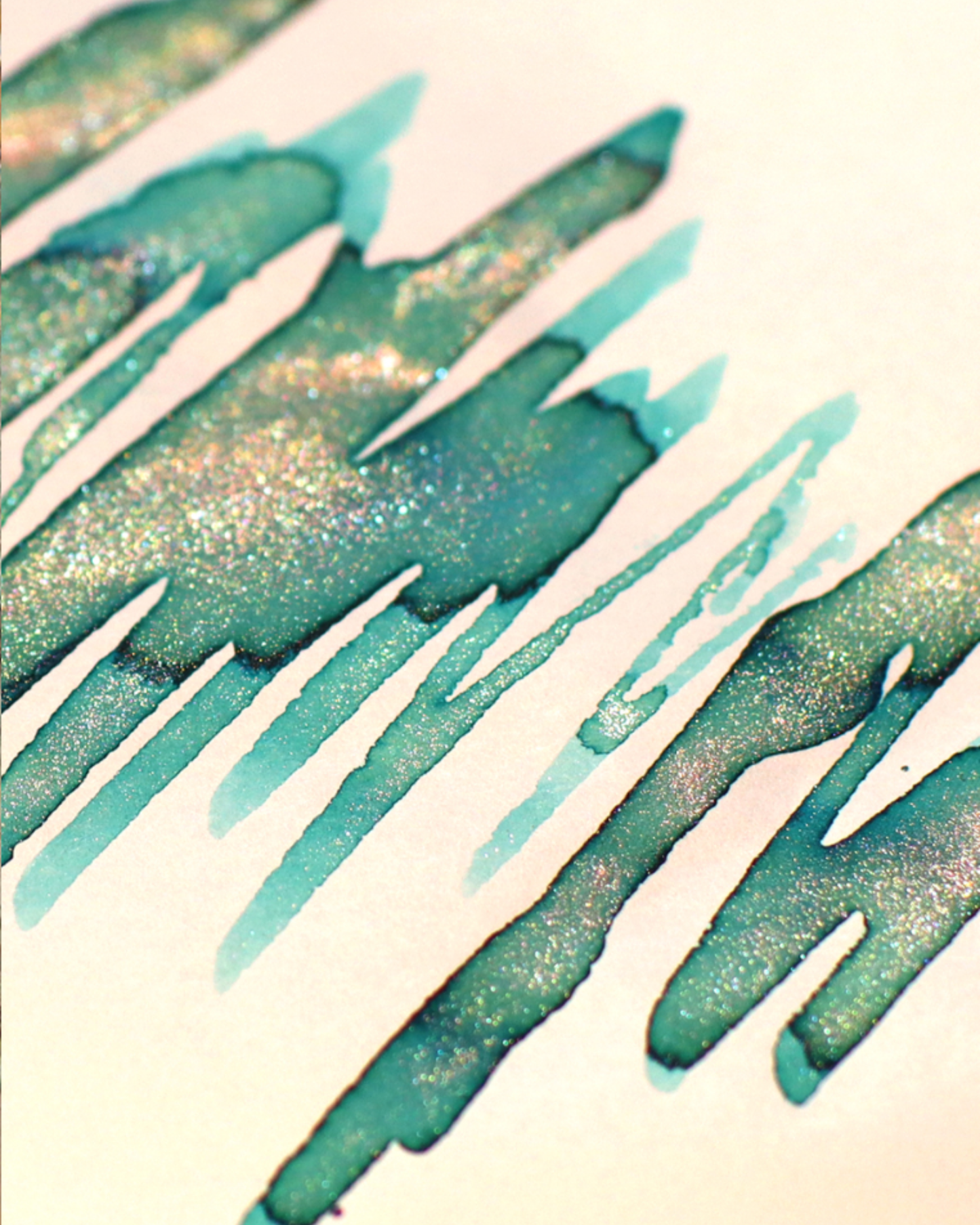 Dominant Industry Pearl 028 Les Falaises à Étretat — Blue-Green Teal, Gold Shimmer Fountain Pen Ink (25ml)