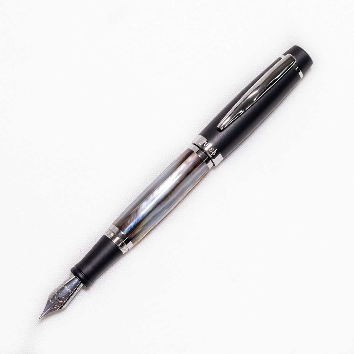 Opus 88 Premium Shell Fountain Pen — Check, Black Mother of Pearl, Stripe