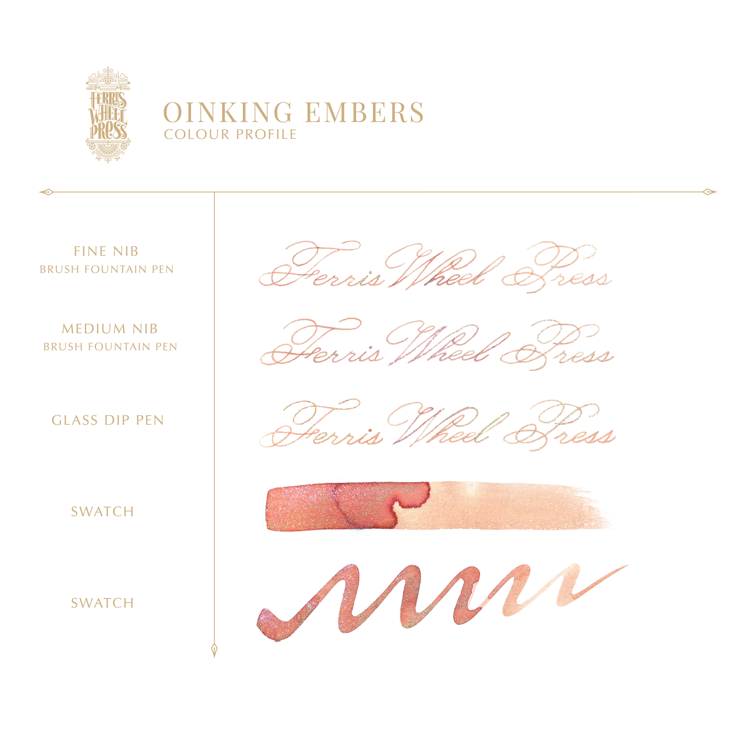 Ferris Wheel Press FerriTales | The Three Little Pigs Series | Oinking Embers Fountain Pen Ink