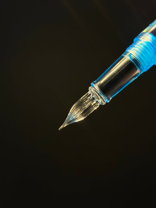 Teranishi Guitar Glass Dip Pen - Blue