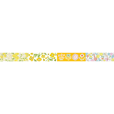 Furukawa Shiko Washi Tape - Floral Yellow (QMT56-320)